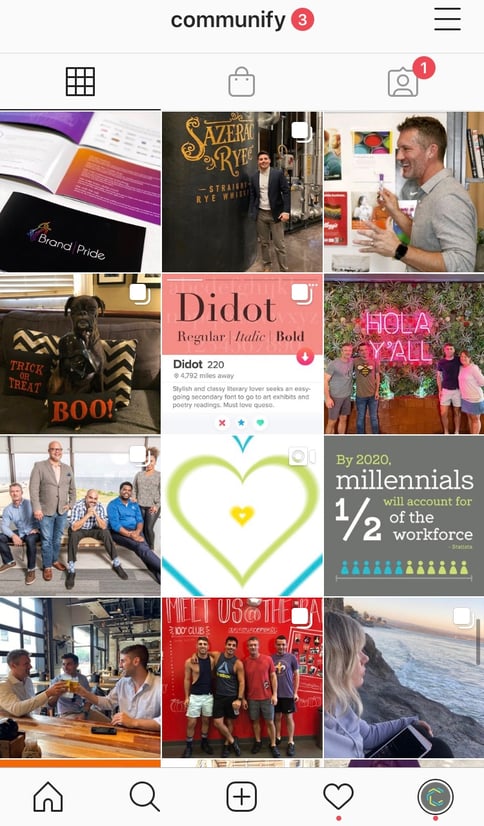 Screenshot of Communify's Instagram feed