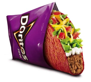 Taco Bell taco in a Doritos bag
