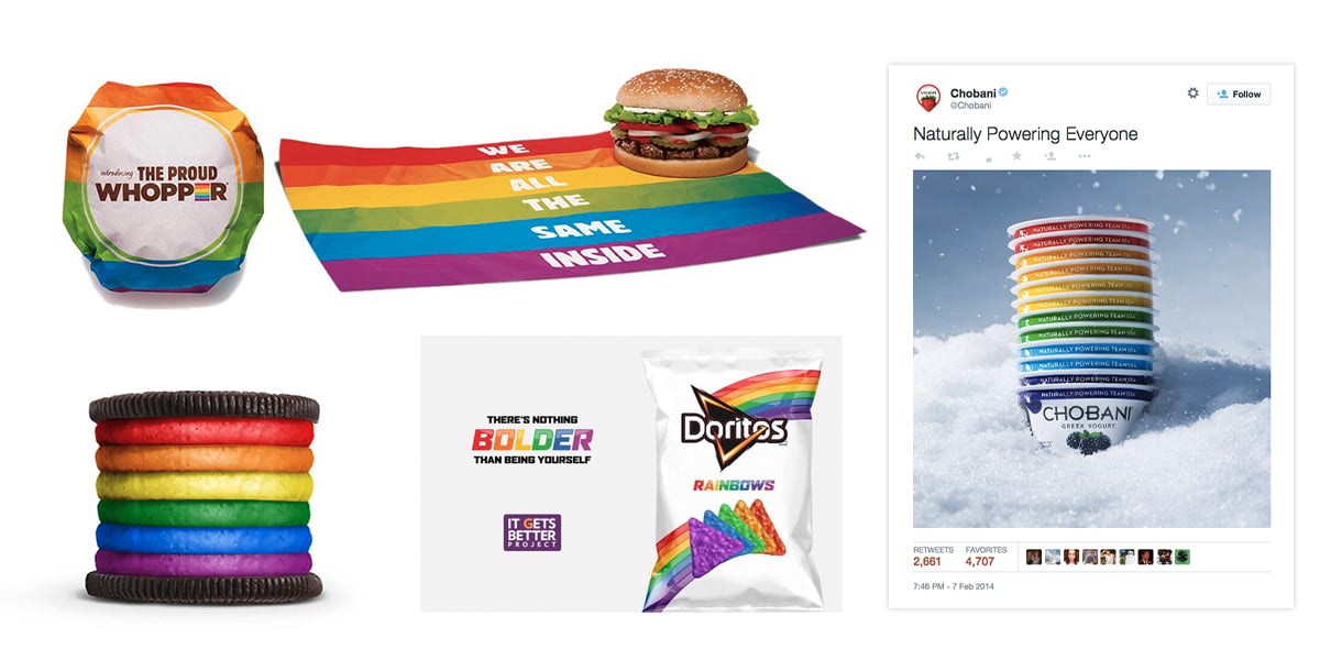Brands turn packing rainbow colors