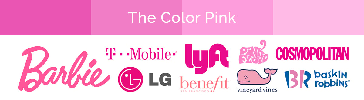 Compilation of pink logos
