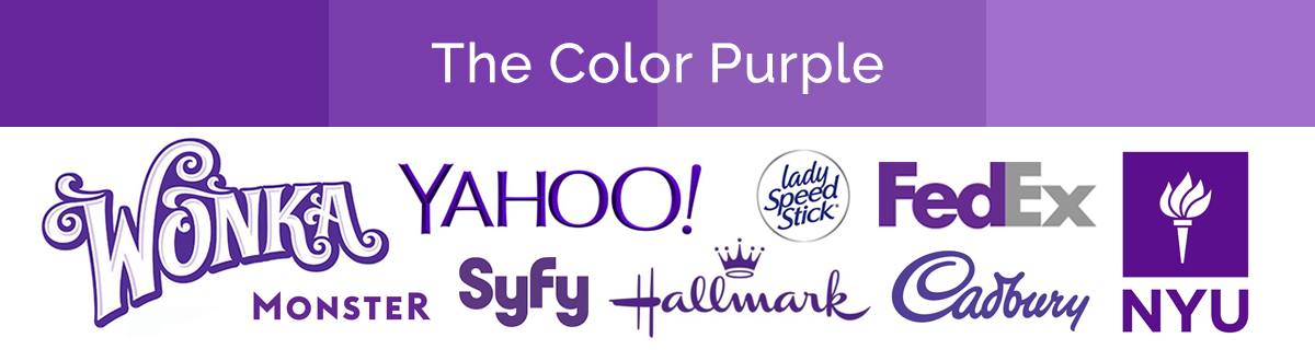 Compilation of purple logos